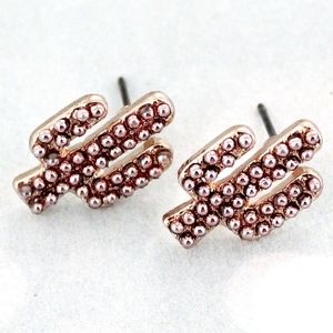 Cactus Rose Goldtone Stud Earrings